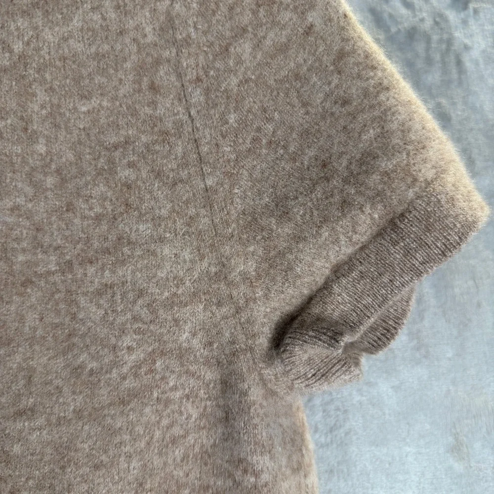 Quince Short Sleeve Crewneck Sweater in Light Taupe - Picture 8 of 8